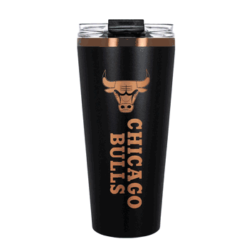 Chicago Bulls 32oz Black and Copper Big Slim with Straw