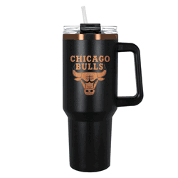 Chicago Bulls 40oz Black and Copper Colossus Travel Mug with Straw
