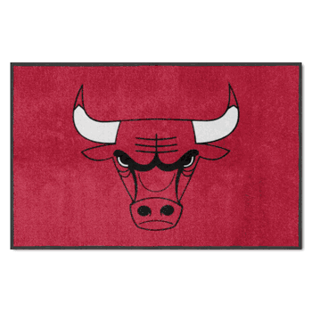 Chicago Bulls 4X6 High-Traffic Mat with Durable Rubber Backing - Landscape Orientation