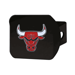 Chicago Bulls Black Metal Hitch Cover - 3D Color Emblem