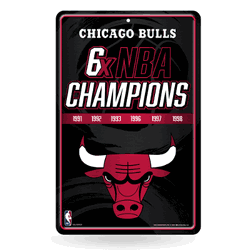 Chicago Bulls Champ 11" x 17" Metal Home Dcor Sign