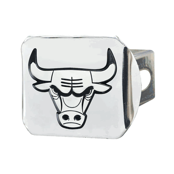 Chicago Bulls Chrome Metal Hitch Cover with Chrome Metal 3D Emblem