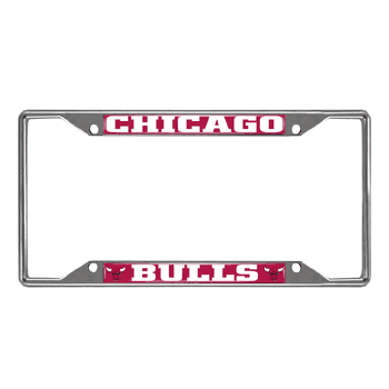 Chicago Bulls Chrome Metal License Plate Frame, 6.25in x 12.25in