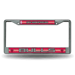Chicago Bulls Classic 12" x 6" Silver Bling Chrome Car/Truck/SUV Auto Accessory