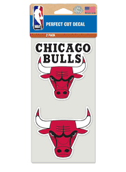 Chicago Bulls Decal 4x4 Die Cut Set of 2