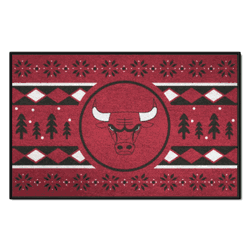 Chicago Bulls Holiday Sweater Starter Mat Accent Rug - 19in. x 30in.