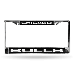 Chicago Bulls Laser Chrome Frame - Black Background With White Letters