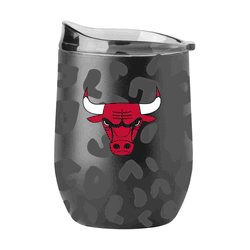 Chicago Bulls Leopard 16oz Black Powdercoat Curved Beverage