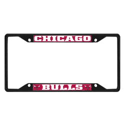 Chicago Bulls Metal License Plate Frame Black Finish