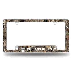 Chicago Bulls Mossy Oak 12" x 6" Chrome All Over Automotive License Plate Frame