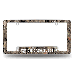 Chicago Bulls Mossy Oak 12" x 6" Chrome All Over Automotive License Plate Frame for Car/Truck/SUV