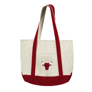 Chicago Bulls NBA Canvas Tote with Colored Strap