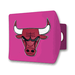 Chicago Bulls Pink Metal Hitch Cover with  3D Color Emblem