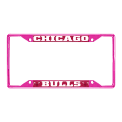 Chicago Bulls Pink Metal License Plate Frame - 6.25"x12.25"