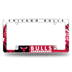 Chicago Bulls Primary 12" x 6" Chrome All Over Automotive License Plate Frame