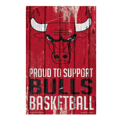 Chicago Bulls Sign 11x17 Wood Proud to Support Design