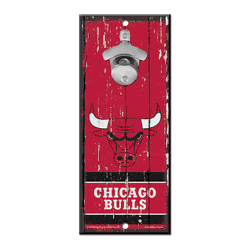Chicago Bulls Sign Wood 5x11 Bottle Opener
