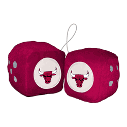 Chicago Bulls Team Color Fuzzy Dice Dcor 3" Set