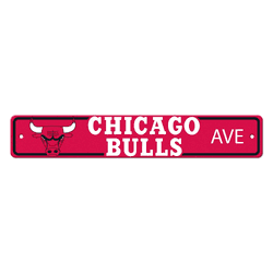 Chicago Bulls Team Color Street Sign Dcor 4in. X 24in. Lightweight