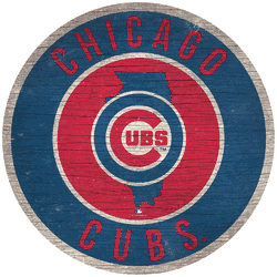 Chicago Cubs 12 in. Circle w/ State Sign