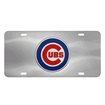 Chicago Cubs 3D Stainless Steel License Plate