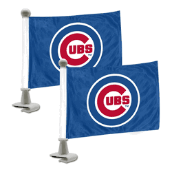 Chicago Cubs Ambassador Car Flags - 2 Pack Mini Auto Flags, 4in X 6in