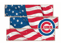 Chicago Cubs American Flag 3 Plank