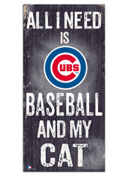 Chicago Cubs Baseball and My Cat 6x12 Sign