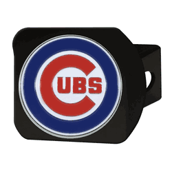 Chicago Cubs Black Metal Hitch Cover - 3D Color Emblem