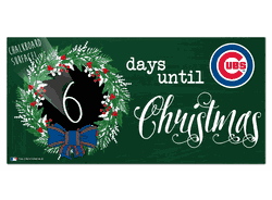 Chicago Cubs Chalk Christmas Countdown 6x12 Sign