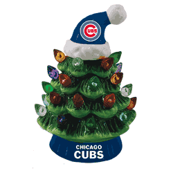Chicago Cubs Christmas Tree 4 Inch LED Tabletop