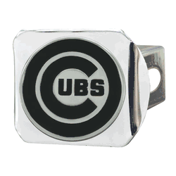 Chicago Cubs Chrome Metal Hitch Cover with Chrome Metal 3D Emblem