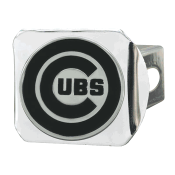 Chicago Cubs Chrome Metal Hitch Cover with Chrome Metal 3D Emblem
