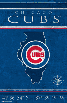 Chicago Cubs Coordinates 17x26