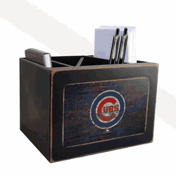 Chicago Cubs Distressed Desktop Organizer w/Team Color