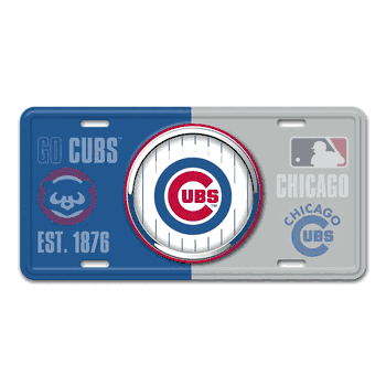 Chicago Cubs Embossed Metal License Plate