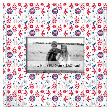 Chicago Cubs Floral Pattern 10x10 Frame