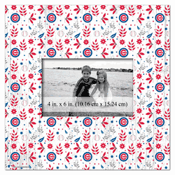 Chicago Cubs Floral Pattern 10x10 Frame