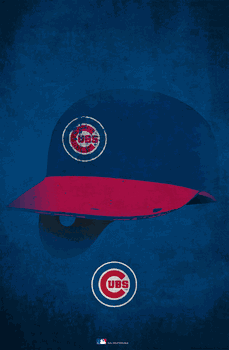 Chicago Cubs Ghost Helmet 17x26