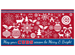 Chicago Cubs Merry and Bright 6x12 Sign