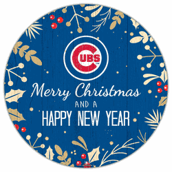 Chicago Cubs Merry Christmas & New Year 12in Circle