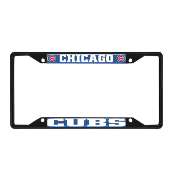 Chicago Cubs Metal License Plate Frame Black Finish