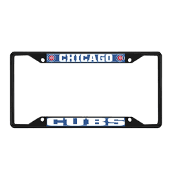 Chicago Cubs Metal License Plate Frame Black Finish