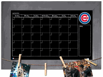 Chicago Cubs Monthly Chalkboard with frame & clothespins 11x19 Sign
