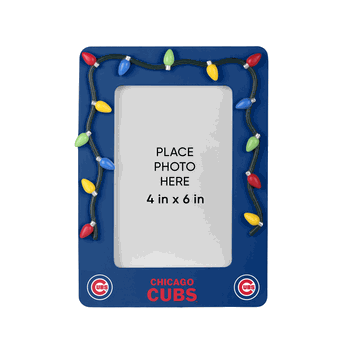 Chicago Cubs Picture Frame with Holiday Lights