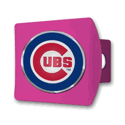 Chicago Cubs Pink Metal Hitch Cover with  3D Color Emblem