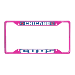 Chicago Cubs Pink Metal License Plate Frame - 6.25"x12.25"