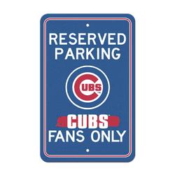 Chicago Cubs Reserved Parking Sign Dcor 18in. X 11.5in. Lightweight