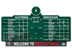 Chicago Cubs Sign 11x17 Wood Scoreboard Design