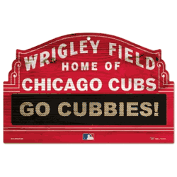 Chicago Cubs Sign 11x17 Wood Wrigley Field Design